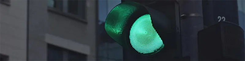 Traffic light showing green signal